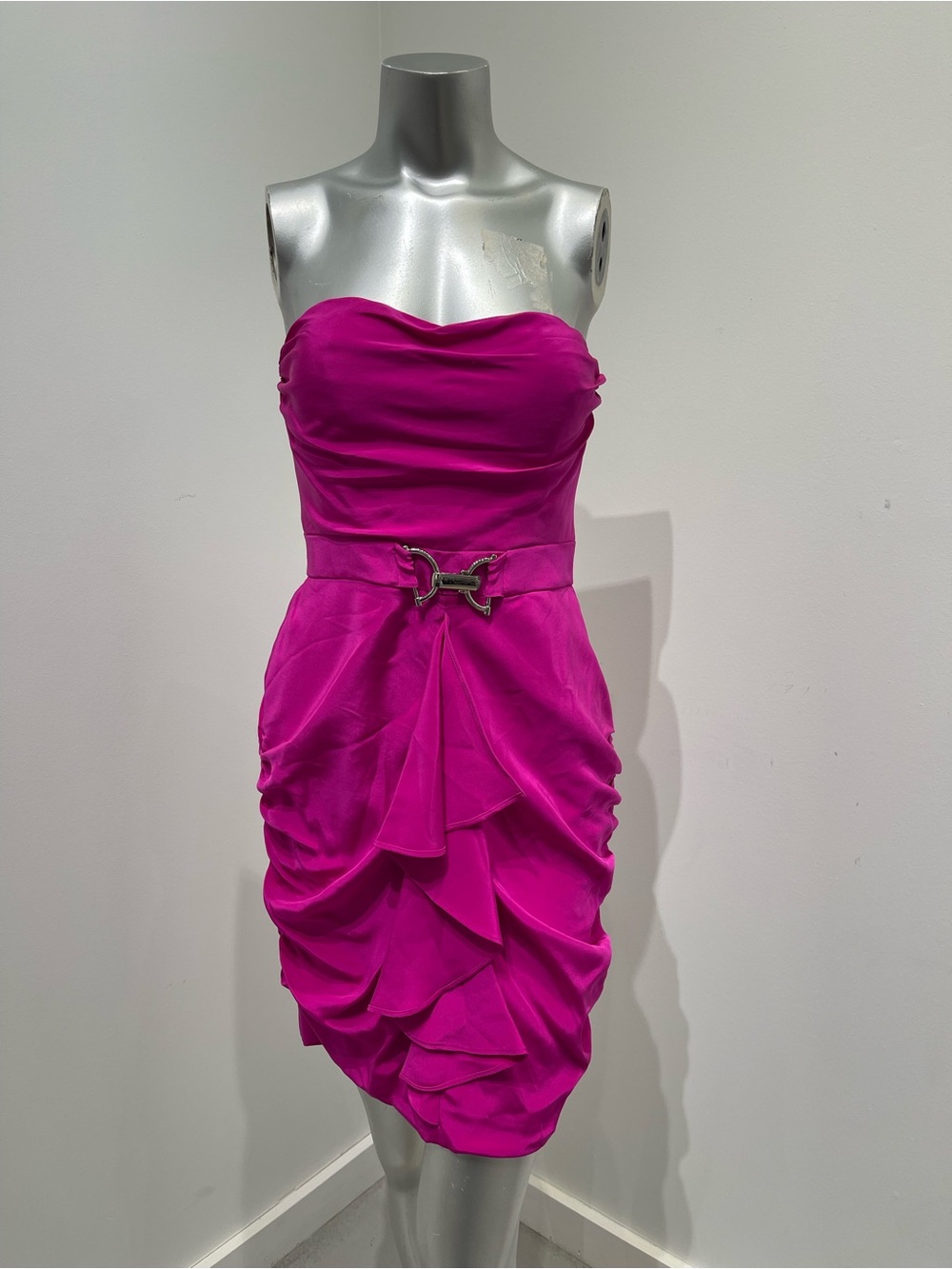 Hoaglund New York 100% Silk Elegant Pink Strapless Dress